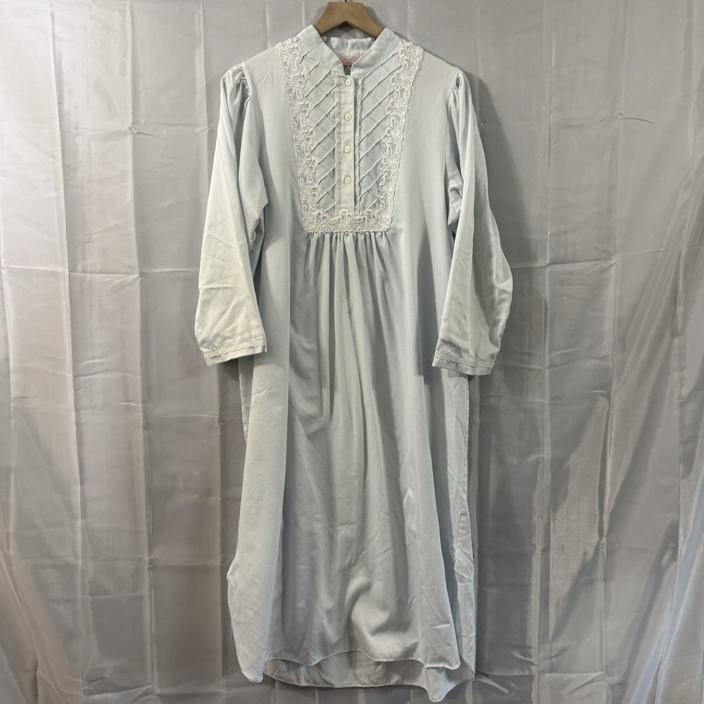 Vintage Oscar de la Renta Pink Label Long Nightgown Modest Grandma Cottagecore M